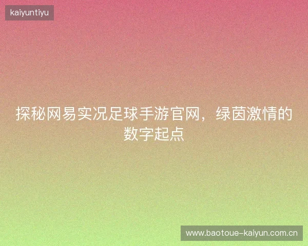 探秘网易实况足球手游官网，绿茵激情的数字起点