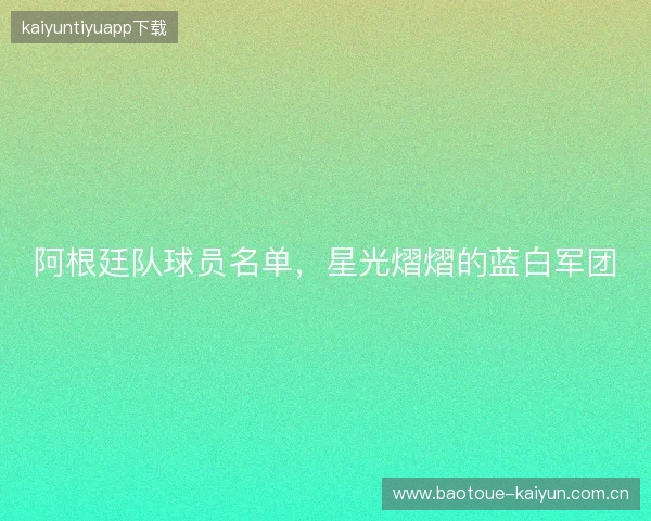 阿根廷队球员名单，星光熠熠的蓝白军团
